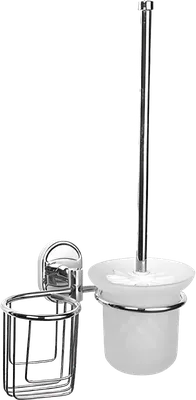 Ершик для унитаза Haiba HB19 10-1 настенный, хром, с подставкой и держателем