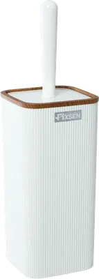 Ершик для унитаза Fixsen White Wood FX-402-5 напольный, белый, рисунок, светлое дерево, с подставкой