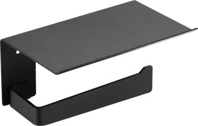 Держатель для туалетной бумаги Mediclinics Aura AI2003B настенный, black finish, с полкой