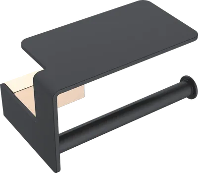 Держатель для туалетной бумаги Boheme Q 10941-G-B настенный, black, gold, с полкой