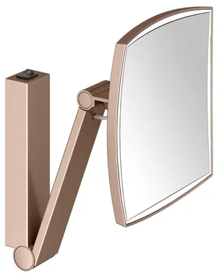 Косметическое зеркало Keuco iLook Move 17613299004 с подсветкой, настенное, с увеличением, шлифованное красное золото