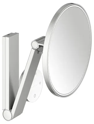Косметическое зеркало Keuco iLook Move 17612 с подсветкой, настенное, с увеличением, нержавеющая сталь finish, с сенсорной панелью