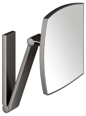 Косметическое зеркало Keuco iLook Move 17613 настенное, с увеличением, шлифованный черный титан