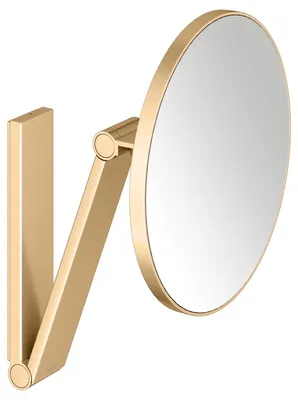 Косметическое зеркало Keuco iLook Move 17612 настенное, с увеличением, шлифованная латунь
