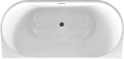 Акриловая ванна Vincea VBT-421-1700MW 170x80 см, пристенная, белая матовая, овальная, с каркасом, со сливом-переливом