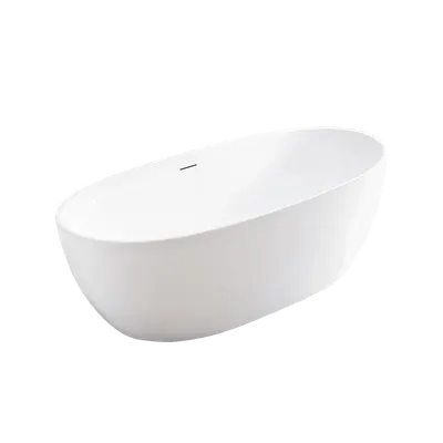 Акриловая ванна Vincea VBT-405-1860 185x90 см, отдельностоящая, белая, овальная, на ножках, со сливом-переливом