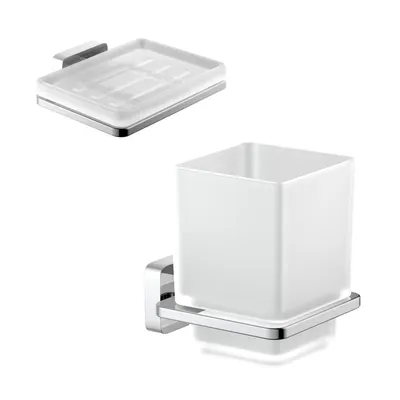 Набор Стакан AQUATEK Либра AQ4304CR + Мыльница AQ4303CR
