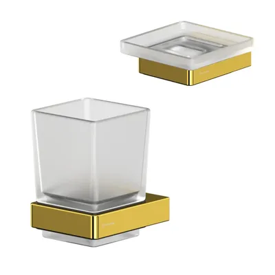 Набор Стакан WHITECROSS Cubo CU2430GL + Мыльница CU2420GL
