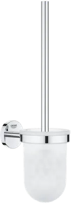 Ершик для унитаза Grohe BauCosmopolitan 40463001 настенный, хром, прозрачный, с подставкой и держателем