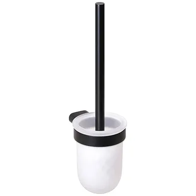 Ершик для унитаза Bemeta Organic Black 167113140 настенный, черный, с подставкой и держателем