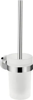 Ершик для унитаза Hansgrohe Logis Universal 41722000 настенный, белый, хром, с подставкой и держателем