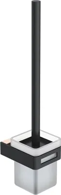 Ершик для унитаза Boheme Q 10954-G-B настенный, черный, с подставкой и держателем