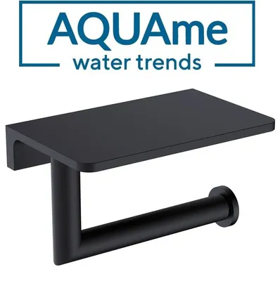 Держатель для туалетной бумаги AQUAme Trento с полкой AQM7209MB