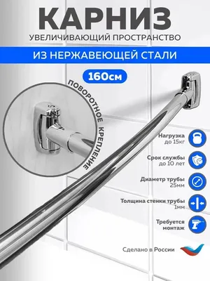 Универсальный карниз для ванны GoGo Lux Plus GS160 П2 160 см, глянцевый хром