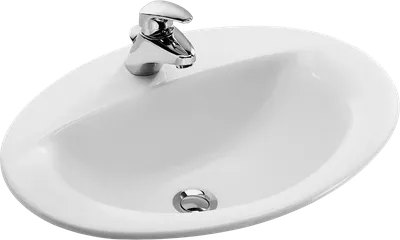 Раковина встраиваемая сверху Jacob Delafon Patio E4155-00 56 белая, овальная