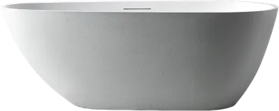 Ванна из искусственного камня Abber Dortmund 170x75 см, отдельностоящая, матовая белая, овальная, со сливом-переливом