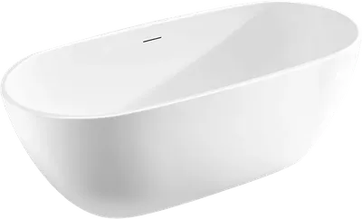 Акриловая ванна Vincea VBT-408-1600 160x80 см, отдельностоящая, белая, овальная, на ножках, со сливом-переливом