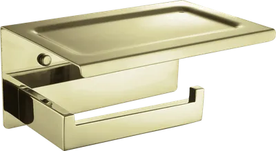 Держатель для туалетной бумаги Boheme New Venturo 10311-G настенный, золото, с полкой
