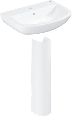 Раковина Grohe Bau Ceramic 39440000 55 альпин-белый, с пьедесталом