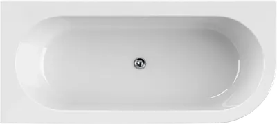 Акриловая ванна Cezares Slim SLIM CORNER-180-80-60-L-W37-SET 180x80 см, левая, пристенная, белая, асимметричная, с каркасом, с экраном, со сливом-переливом
