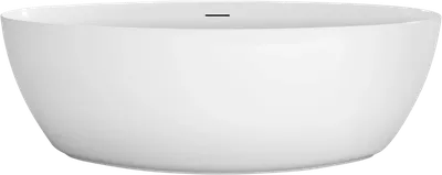 Акриловая ванна BelBagno BB707-1860-880 185x90 см, отдельностоящая, белая, овальная, на ножках, со сливом-переливом, с донным клапаном