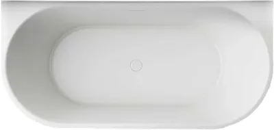 Акриловая ванна Vincea VBT-621 170x80 см, пристенная, белая, овальная, на ножках, со сливом-переливом, с донным клапаном