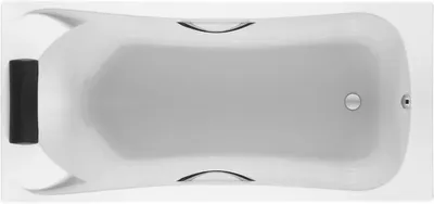 Акриловая ванна Roca BeCool 180x80 см, встраиваемая, белая, с каркасом, с ручками, со сливом-переливом