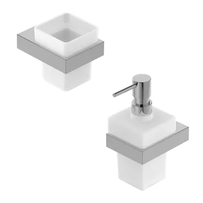 Набор Стакан Cezares Slider SLIDER-TUMS-01 + Дозатор SLIDER-SOIS-V-01