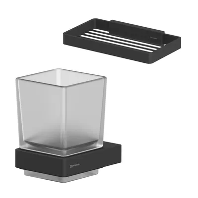 Набор Стакан WHITECROSS Cubo CU2430BL + Мыльница CU2424BL
