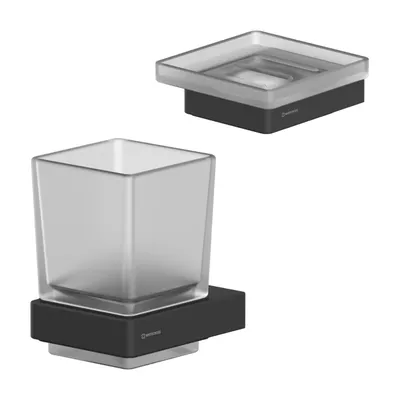 Набор Стакан WHITECROSS Cubo CU2430BL + Мыльница CU2420BL