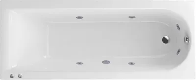 Акриловая ванна Excellent Aurum Hydro WAEX.AUR15.HYDRO.CR 150x70 см, пристенная, с гидромассажем, белая, с каркасом, со сливом-переливом