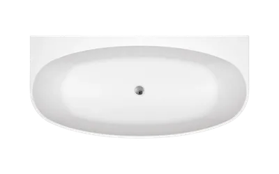 Акриловая ванна BelBagno BB83-1700-W0 170x80 см, пристенная, белая, овальная, на ножках, с донным клапаном