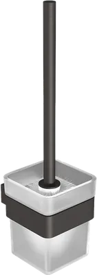 Ершик для унитаза Lemark Smooth line 9766021 настенный, серый, черный, с подставкой и держателем