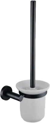 Ершик для унитаза AQUATEK Вега AQ4010MB настенный, черный, с подставкой и держателем