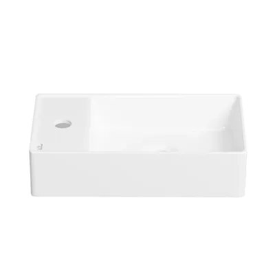 Маленькая раковина в туалет Wellsee WC Area 321802000: подвесная или накладная раковина, ширина умывальника 41 см, цвет глянцевый белый