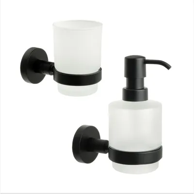 Набор Стакан Fixsen Comfort Black 86006 + Дозатор 86012