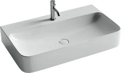 Раковина подвесная Ceramicanova Aura CN2006 82 глянцевая белая, прямоугольная