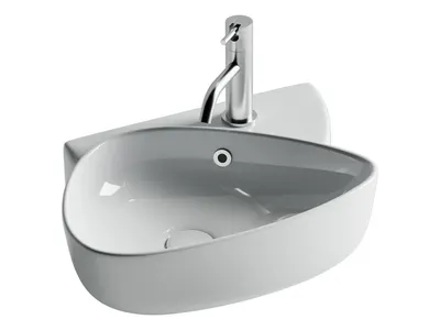 Раковина маленькая в туалет Ceramicanova Element 50 глянцевая белая, прямоугольная