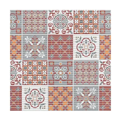 Коврик Vilina Преображение 7089-225PT-burgundy-grey 65x1500 см, для ванной, серый, рисунок