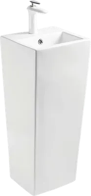 Раковина напольная SantiLine SL-4010 35 белая, прямоугольная, моноблок, фаянс