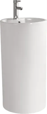 Раковина напольная SantiLine SL-4003 46 белая, круглая, моноблок, фаянс