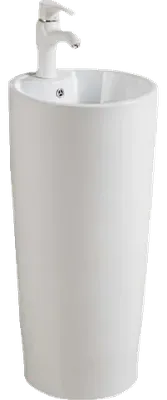Раковина напольная SantiLine SL-4011 41 белая, круглая, моноблок, фаянс