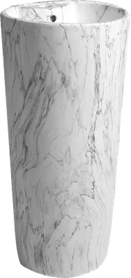 Раковина напольная SantiLine SL-4008 41 матовый серый мрамор, круглая, моноблок, фаянс