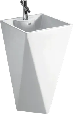 Раковина напольная SantiLine SL-4009 50 белая, квадратная, моноблок, фаянс