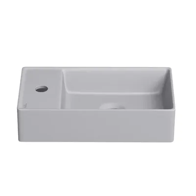 Маленькая раковина в туалет Wellsee WC Area 321809000: подвесная или накладная раковина, ширина умывальника 41 см, цвет матовый серый