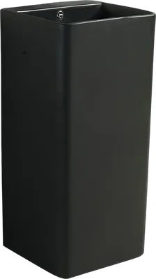 Раковина напольная SantiLine SL-4005MB 42 матовая черная, квадратная, моноблок, фаянс