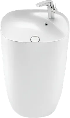 Раковина напольная SantiLine SL-4018 50 глянцевая белая, прямоугольная, моноблок, фаянс