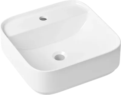Накладная раковина Lavinia Boho Bathroom Sink Slim 33311007 42 глянцевая белая, квадратная, с 1 отверстием под смеситель
