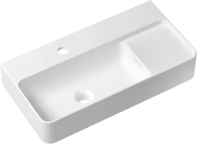 Накладная раковина Lavinia Boho Bathroom Sink Slim 33311011 60 глянцевая белая, прямоугольная, со столешницей, с 1 отверстием под смеситель