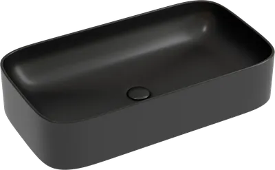 Накладная раковина Ceramicanova Element CN6054MB 71 матовая черная, прямоугольная